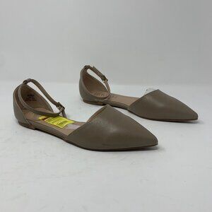 Journee Collection Reba‎ 005329 Ballet Flat Women's 6.5 Taupe Ankle Strap 8143